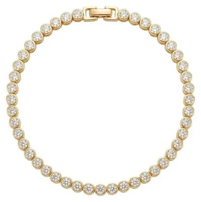 Produktbild von Suzan Gold® Tennis Armband 925 Sterling Silber Damen mit funkelnden Zirkonia – Celestia Tennis – elegant, wasserfest, hypoallergen, Geschenk