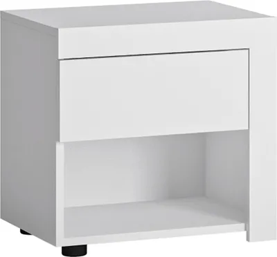 Produktbild von Nachttisch Nachtschrank in weiß Hochglanz LYNDHURST-129, B/H/T ca. 47/46/36 cm