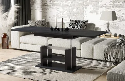 Produktbild von Endo-Möbel Couchtisch Dior 110cm erweiterbar auf 170cm höhenverstellbar Doppellift modern Tisch (Beton Dunkel)