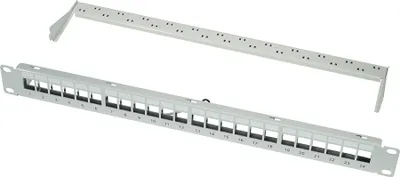 Image de LogiLink Panneau de brassage 19" Keystone 24 ports blindé gris clair