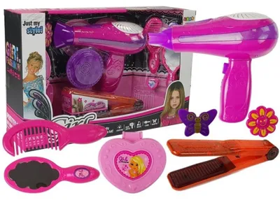 Produktbild von Leantoys Beauty-Set mit Zubehör Haartrockner Glätteisen