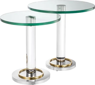 Produktbild von Casa Padrino Luxus Wohnzimmer Beistelltisch Set Silber / Gold - Wohnzimmermöbel