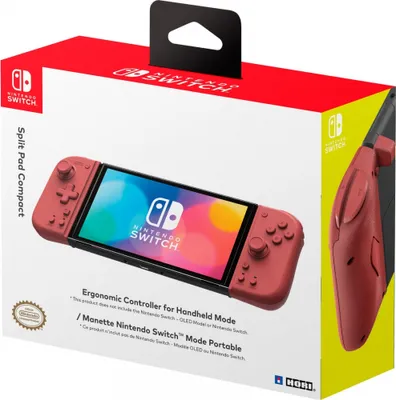 Produktbild von Hori Split Pad Compact, Gamepad, Nintendo Switch, D-Pad, Turbo-Taste, Rot, Nintendo Switch, Nintendo Switch - OLED Model, Akku