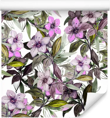 Produktbild von 10m VLIES TAPETE Rolle Blumen Blätter Pflanzen Aquarell XXL