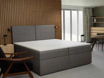 Produktbild von FEDVE Boxspringbett Schlafzimmerbett AMUR mit 2 Bettkästen, Doppelbett mit Bonell-Matratze und Topper 140x200