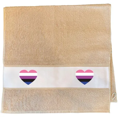 Produktbild von Huuraa Handtuch Genderfluid Pride Flagge LGBTQ Herz 50x100cm Sand Baumwolle Handtuch Geschenkidee
