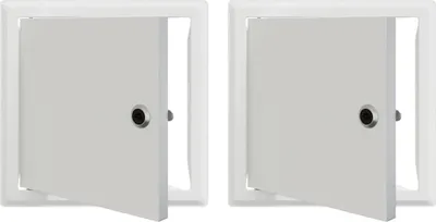 Image de vidaXL Trappe d'accès 2 pcs Blanc 23 x 23 x 3 cm Acier