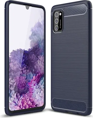 Produktbild von Schutzhülle Handyhülle für Samsung Galaxy A41 Case Cover Carbon Optik Blau