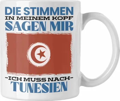 Produktbild von Trendation - Tunesien Tasse Urlaub Heimat Geschenk Spruch Tunese Geschenkidee (Weiß)