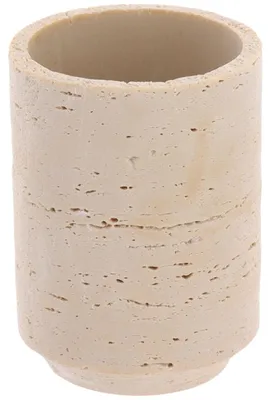 Image de TENDANCE | Pot de salle de bain - Pot à brosse à dents - Porte-brosse à dents - couleur crème - 300 ml - en polyrésine - Pot à brosse à dents - Salle de bain