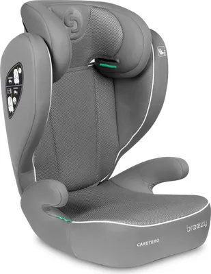 Obrázok produktu pre Detská autosedačka CARETERO bez systému Isofix s odnímateľným operadlom a nastaviteľnou opierkou hlavy, Breezy, sivá