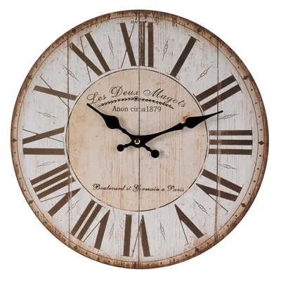 Zdjęcie produktu dla Zegar ścienny Zegar dekoracyjny Zegar kuchenny Zegar kwarcowy Vintage Retro Dekoracyjny Salon Średnica 34 cm Klasyczne cyfry rzymskie