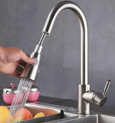 Produktbild von Küchenarmatur,Wasserhahn Küche,mit 3 Modus Strahlarten Wasserhahn Küche ausziehbar Spültischarmatur Edelstahl Armatur Küche,Silber