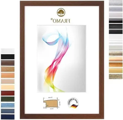 Obrázek produktu pro Dřevěná fotorámeček – rámeček na plakáty – rámeček na puzzle – nástěnná dekorace – na míru – 35 x 49 cm – ořechově hnědá