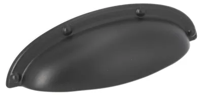 Immagine prodotto di Maniglia per mobili in zamak, distanza tra i fori di 64 mm, finitura verniciata nera opaca