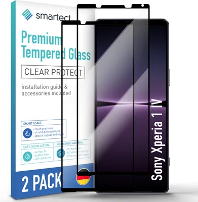 A product shot of a 2-pack of screen protectors for a Sony Xperia 1 IV, with the packaging visible.