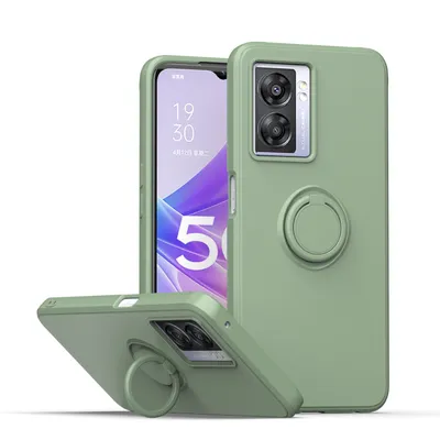 Obrázek produktu pro Oppo A57 5G Pouzdro, s prstencovým držákem a stojánkem, odolné proti poškrábání, měkký silikon pouzdro pro Oppo A57 5G Tyrkysový