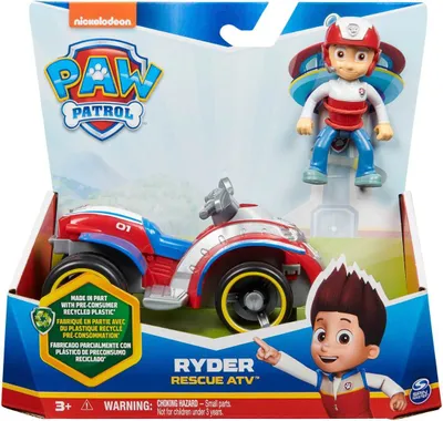 Produktbild von PAW Patrol , Rettungs-Quad mit Ryder-Figur (Sustainable Basic Vehicle/Basis Fahrzeug), Vierrad, PAW Patrol, 3 Jahr(e), Kunststoff, Blau, Rot, Weiß