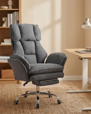Obrázek produktu pro Ergonomická kancelářská židle - herní židle s opěrkou nohou - nastavitelné područky - 135° sklopná funkce