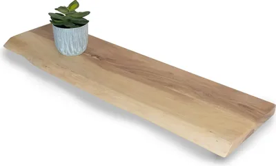Produktbild von Wandregal Amanda, Akazienholz massiv, naturfarben & lackiert, Holzregal/Steckboard mit Baumkante, 80x20 cm Regal