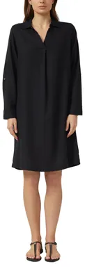 Produktbild von s.Oliver Damen Kleid – Leinenmix, Hemdkragen, Relaxed Fit