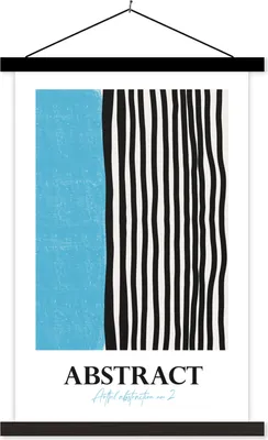 Produktbild von MuchoWow® Textilposter Design - Blau - Schwarz - Weiß 120x180 cm mit schwarzem Rahmen - Fotos
