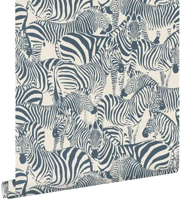 Zdjęcie produktu dla ESTAhome Tapeta zebry ciemnoniebieskim 50 x 900 cm