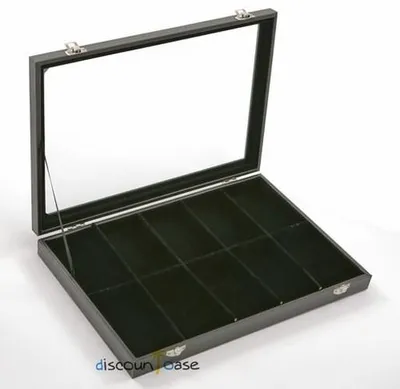 Immagine prodotto di Scatola per gioielli con coperchio in vetro e 10 scomparti