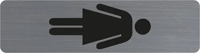 Produktbild von Exacompta Hinweisschild selbstklebend Aluminiumoptik Damen 165x44 cm Grau 67168E