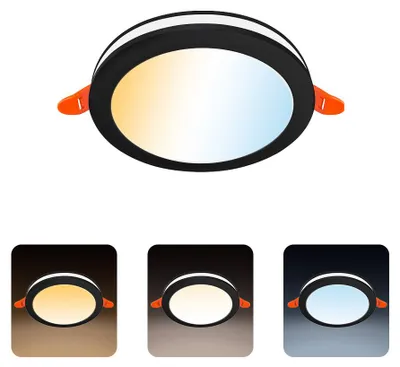 Obrázok produktu pre LED stropné svietidlo na zapustenie 24 W, 1920 lm, 3CCT, okrúhle, čierne, PAULA HOROZ