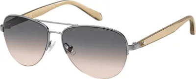 Produktbild von Fossil Damen-Sonnenbrille FOS-3062/S-0CM Pilotenbrille Metall Gold Grau