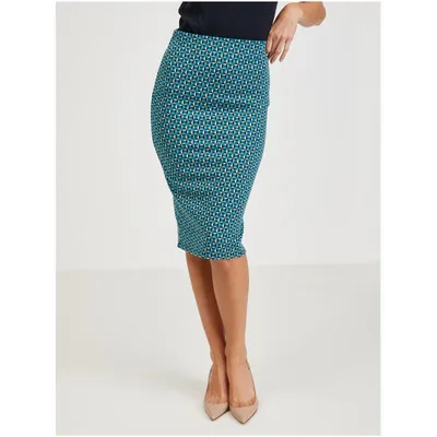 Produktbild von Orsay Petrol Damen Gemusterter Etuirock DP-3577195__S