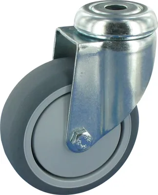 Produktbild von Apparaterollen Lenkrolle ohne Feststeller Ø125mm TPE Gummi Rückenloch