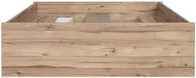 Produktbild von Skandinavisches Bett für Erwachsene mit 3 Schubladen aus Eiche und mattweiß – 140 x 190 cm VANKKA