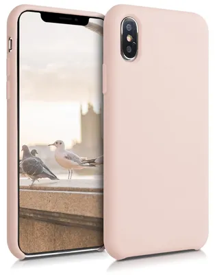Produktbild von kwmobile Handyhülle für Apple iPhone XS Hülle - Case Silikon - Kabelloses Laden - Schutzhülle Cover in Altrosa