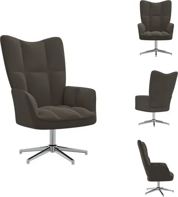 Image de vidaXL Fauteuil relax gris foncé velours - Fauteuil