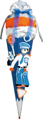 Produktbild von Schultüten-Bastelset Polizist 68 cm 6-eckig Rot(h)-Spitze Kreppverschluss