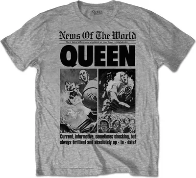 Produktbild von Queen - "News Of The World" T-Shirt für Herren/Damen Uni RO1338 (L) (Grau)