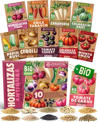 Imagen del producto de ZenGreens® Semillas Eco de Hortalizas Antiguas – Set 10 Variedades para Huerto, Imagen generada por IA