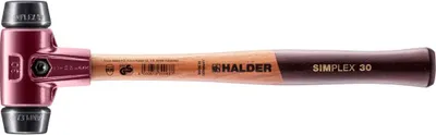 Produktbild von Halder Schonhammer Durchmesser 30mm 345g Simplex Gummi / schwarz mit Holzstiel - 3002030