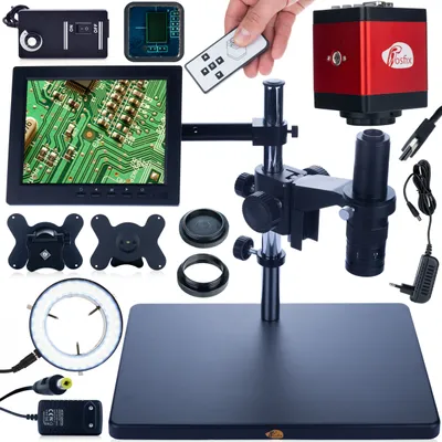 Produktbild von Rosfix Digitalmikroskop Earth Pro MCEP-0,5X + 8-Zoll-Display + Halterung + einstellbarer 56xLED-Illuminator + Draco RED PRO-Kamera
