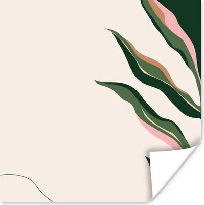 Produktbild von MuchoWow® Poster Design - Blatt - Grün - Abstrakt 30x30 cm - Wandposter - Printing