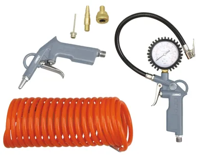 Productafbeelding van ABAC compressor accessoireset, 6-delig, model G-813, inclusief bandenspuit met manometer