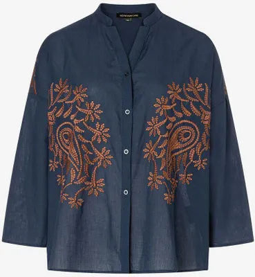 Produktbild von More & More Damen Bluse mit Stickerei in Dunkelblau
