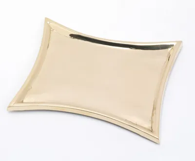 Produktbild von Kerzenteller konkav Messing Gold poliert (Innen 11 x 7 cm)