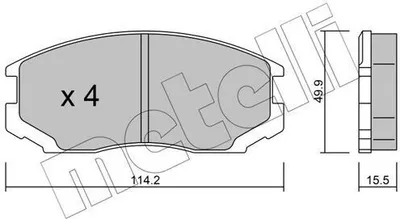 Produktbild von METELLI Bremsbeläge Satz Vorne Bremsklötze für MITSUBISHI COLT IV (CAA) 22-0221-0