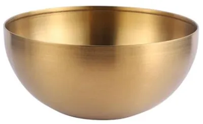 Edelstahl Salatschüssel, Koreanische Suppenschüssel, Gold, 15x7 cm