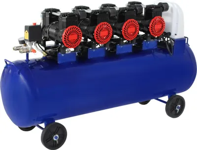 Immagine prodotto di KRAFT&DELE | Compressore silenzioso, 120 l, 4 pistoni, 400 V, 7 kW, compressore silenzioso, compressore ad aria compressa, con riduttore di pressione e separatore d'acqua inclusi
