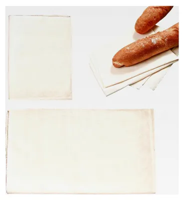 Produktbild von 2 Stück Leinentuch zum Brotbacken, Professionelles Fermentationsteigtuch, 2 Größen Verdicktes Backtuch Leinen, Brotbackzubehör für Teig Baguette (Größe: 75 x 45 cm / 48 x 36 cm)