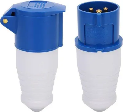 Obrázok produktu pre Priemyselná zástrčka, 3-pólová, 16 A, vodotesná, 220 V